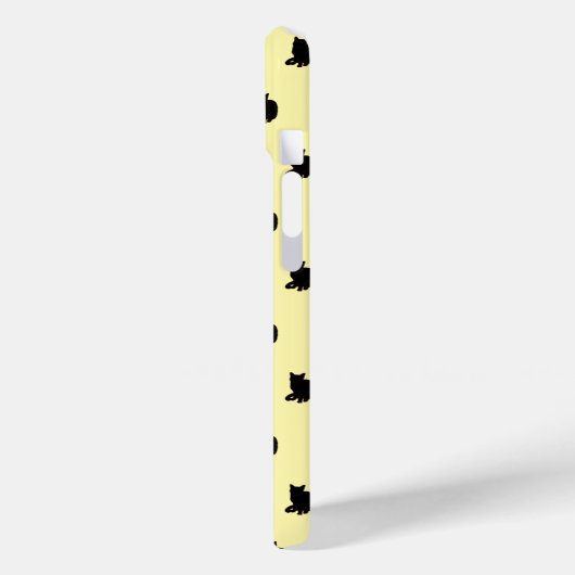 Coques Case-Mate iPhone Chat noir (Jaune) (Verso / Gauche)