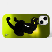 Coques Case-Mate iPhone CHAT NOIR jaune (Verso (horizontal))