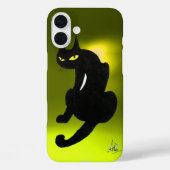 Coques Case-Mate iPhone CHAT NOIR jaune (Verso)