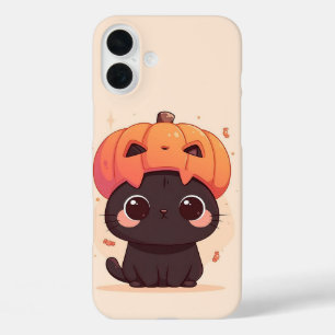 Coques iPhone 16 Plus Chat noir Kawaii