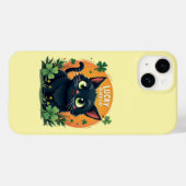 Coques Case-Mate iPhone Chat noir Lucky : St. Patrick's Day Clover & Coins (Verso (horizontal))