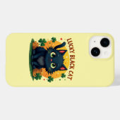 Coques Case-Mate iPhone Chat noir Lucky : St. Patrick's Day Clover & Coins (Verso (horizontal))