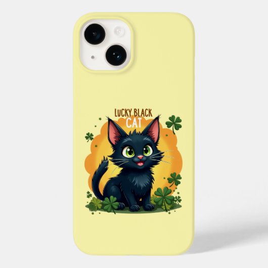 Coques Case-Mate iPhone Chat noir Lucky : St. Patrick's Day Clover & Coins (Verso)