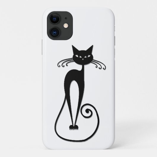 Coques Case-Mate iPhone Chat noir maigre fantaisiste (Dos)