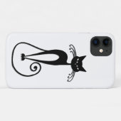 Coques Case-Mate iPhone Chat noir maigre fantaisiste (Dos (Horizontal))