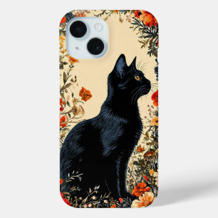 Coque Pour iPhone 15 Chat noir mignon