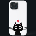 Case-Mate iPhone Case Chat noir mignon avec coeur<br><div class="desc">Protégez votre téléphone avec style avec ce coque iphone de chats cool! Quirky black kitty, disponible en coque pour iPhone et Samsung. Un boîtier de téléphone portable de haute qualité et élégant pour les amoureux de les chats. Visitez le Doodle World de Jenn pour encore plus de produits de qualité...</div>