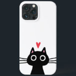 Case-Mate iPhone Case Chat noir mignon avec coeur<br><div class="desc">Protégez votre téléphone avec style avec ce coque iphone de chats cool! Quirky black kitty, disponible en coque pour iPhone et Samsung. Un boîtier de téléphone portable de haute qualité et élégant pour les amoureux de les chats. Visitez le Doodle World de Jenn pour encore plus de produits de qualité...</div>