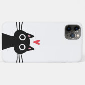 Coques Case-Mate iPhone Chat noir mignon avec coeur (Dos (Horizontal))