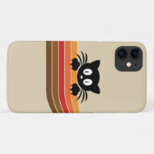 Coques Case-Mate iPhone Chat noir mignon avec rayures rétro (Dos (Horizontal))