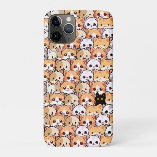 Coques Case-Mate iPhone Chat noir mignon en chats orange animal de compagn (Dos)