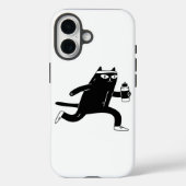Coques Case-Mate iPhone Chat noir mignon faisant de la course à pied pour (Verso)