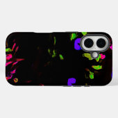 Coques Case-Mate iPhone Chat noir néon avec yeux brillants (Verso (horizontal))