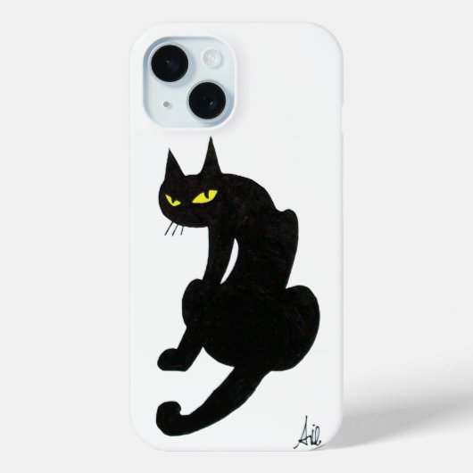 Coques Case-Mate iPhone CHAT NOIR NINJA Blanc (Verso)