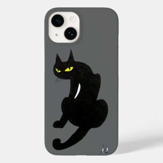 Coques Case-Mate iPhone CHAT NOIR NINJA gris (Verso)