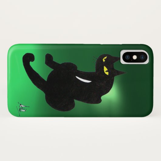Coques Case-Mate iPhone CHAT NOIR NINJA Jade Hreen (Dos (Horizontal))