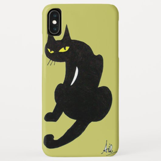 Coques Case-Mate iPhone CHAT NOIR NINJA Jaune (Dos)