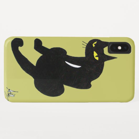 Coques Case-Mate iPhone CHAT NOIR NINJA Jaune (Dos (Horizontal))
