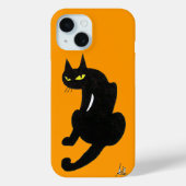 Coques Case-Mate iPhone CHAT NOIR NINJA Jaune (Verso)