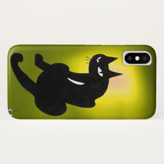 Coques Case-Mate iPhone CHAT NOIR NINJA Jaune clair (Dos (Horizontal))