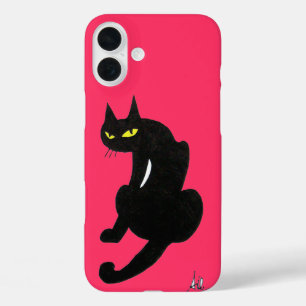 iPhone 16 Plus Case CHAT NOIR NINJA rose