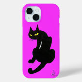 Coques Case-Mate iPhone CHAT NOIR NINJA Rose Fuchsia (Verso)