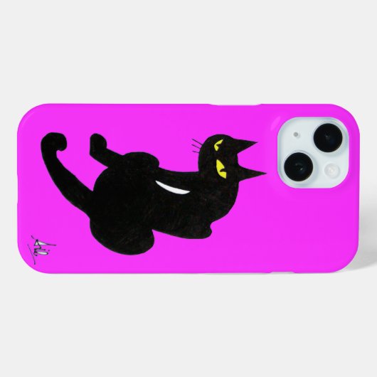 Coques Case-Mate iPhone CHAT NOIR NINJA Rose Fuchsia (Verso (horizontal))