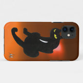 Coques Case-Mate iPhone CHAT NOIR orange (Dos (Horizontal))