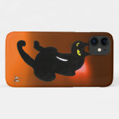 Coques Case-Mate iPhone CHAT NOIR orange (Dos (Horizontal))