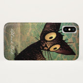 Coques Case-Mate iPhone Chat noir oriental mignon drôle de Shorthair (Dos (Horizontal))