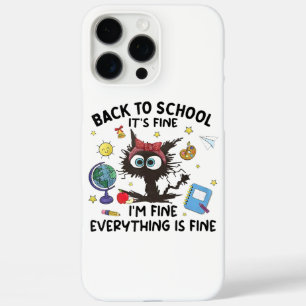 Coques iPhone 16 Pro Max Chat noir Retour à l'école Son Im fin Partout