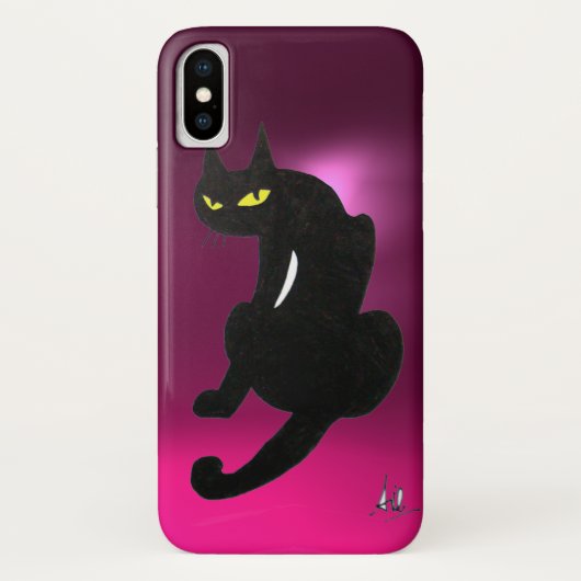 Coques Case-Mate iPhone CHAT NOIR rose (Dos)