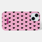 Coques Case-Mate iPhone Chat noir (rose) (Verso (horizontal))