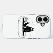 Coques Case-Mate iPhone Chat noir se détendant dans un bain moussant (Verso (horizontal))