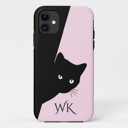 Coques Case-Mate iPhone Chat noir Sly rose (Dos)