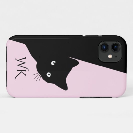 Coques Case-Mate iPhone Chat noir Sly rose (Dos (Horizontal))