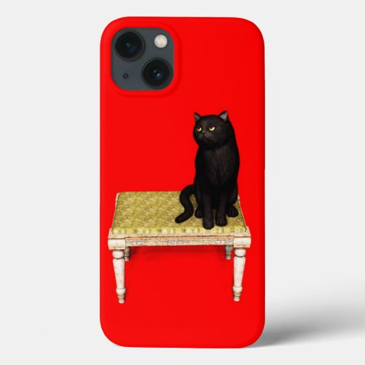 Coques Case-Mate iPhone Chat noir sur le tabouret Boîtier Case-Mate pour i (Verso)
