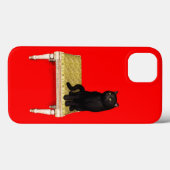 Coques Case-Mate iPhone Chat noir sur le tabouret Boîtier Case-Mate pour i (Verso (horizontal))