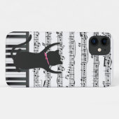Coques Case-Mate iPhone Chat Noir Sur Touches De Piano (Dos (Horizontal))