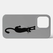 Coques Case-Mate iPhone Chat noir suspendu | Chat Kitty humoristique (Verso (horizontal))