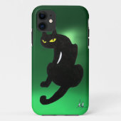 Coques Case-Mate iPhone CHAT NOIR vert (Dos)