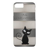 Coques Case-Mate iPhone Chat Noir Whimsical Quirky Striped - Hello Gorgey (Dos)