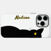 Coques Case-Mate iPhone CHAT NOIR Yeux dorés personnalisables (Verso (horizontal))
