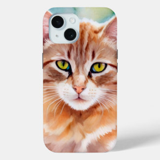 Coque Pour iPhone 15 Chat orange mignon