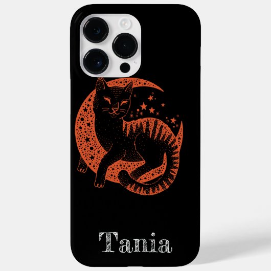 Coques Case-Mate iPhone Chat orange personnalisé en noir (Verso)