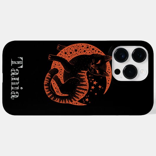 Coques Case-Mate iPhone Chat orange personnalisé en noir (Verso (horizontal))