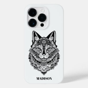 Coque Pour iPhone 14 Pro Chat ornemental texte personnalisé