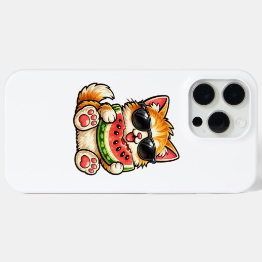 Coques Case-Mate iPhone Chat pastèque cool (Verso (horizontal))