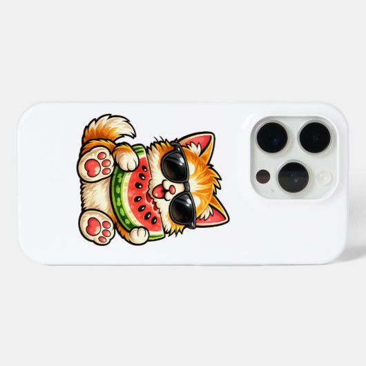 Coques Case-Mate iPhone Chat pastèque cool (Verso (horizontal))