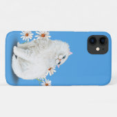 Coques Case-Mate iPhone chat persan blanc avec marguerite (Dos (Horizontal))